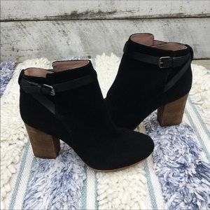 Madewell Aimee Black Suede Ankle Boots Size 10